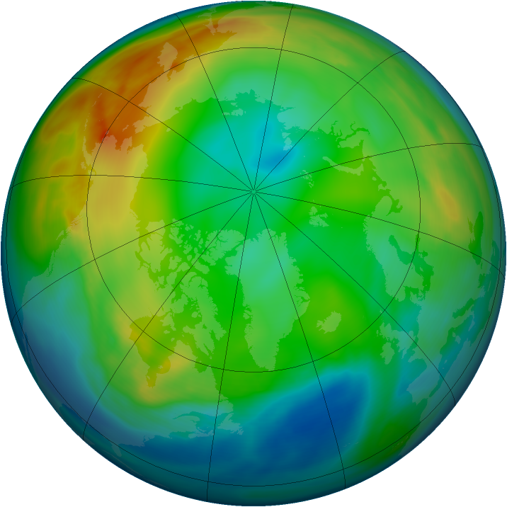 Arctic ozone map for 13 December 2004